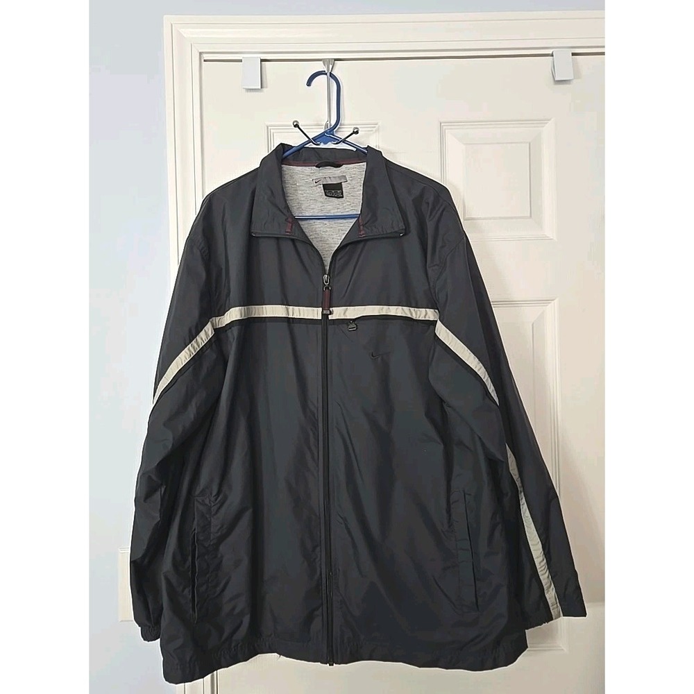 Vintage Nike Grey Windbreaker Jacket‎ Mens XL Striped Track